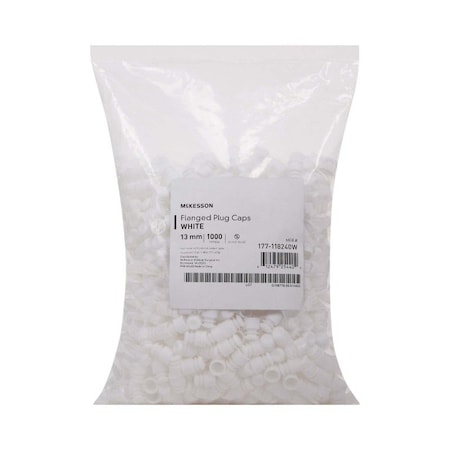 Mckesson White Tube Closure for use with 13 mm Blood Drawing Tubes, 1000PK 177-118240W